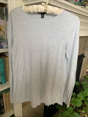 Saks Fifth Avenue Light Blue Long-Sleeve Crewneck Tee